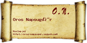 Oros Napsugár névjegykártya
